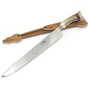 Faca Solingen Franz Wenk, Cabo Cervo c/ Roseta - Lâm - 29 cm.