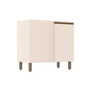 Balcão De Cozinha Modulado Connect Canto Reto C-1 Porta S- Tampo 84x82cm Off White - Henn