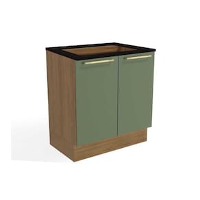 Módulo Cozinha Kappesberg Balcão M623 P-cooktop 2 Portas 80cm Nogueira-oliva-preto Kappesberg