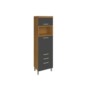 Torre Quente De Cozinha Paneleiro Princesa 1forno C-2ptas E 3gavs 64cm Freijo-grafite - Nesher