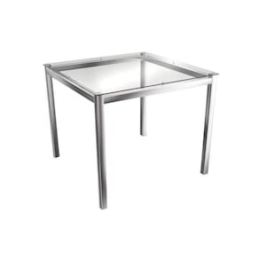 Mesa De Sala Jantar Reno M002 Aço C-tampo Vidro 90x90cm Cromada - Kappesberg