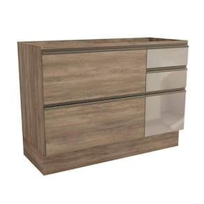 Módulo Cozinha Kappesberg Maxxi Balcão G747 1 Portas 4 Gavetas CVidro STampo 120cm Nogal-kappesberg