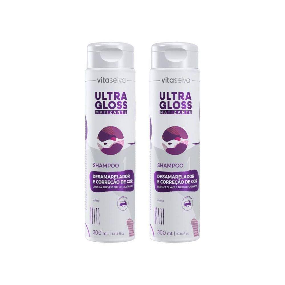 Shampoo Vita Seiva Ultra Gloss Matizante 300Ml - Kit Com 2Un