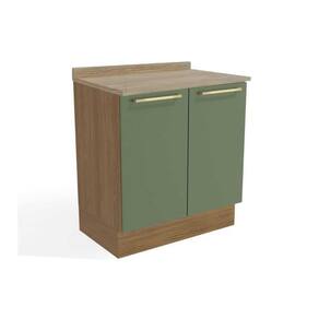 Gabinete De Cozinha Modulado Balcão Botanic M623 2 Portas C-tampo 80cm Nogueira-oliva-nogueira - Kappesberg