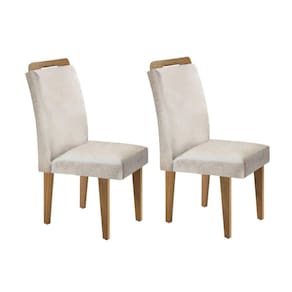 Kit 2 Cadeiras Sala Jantar Athenas 2 Un Imbuia-veludo Creme - Rufato