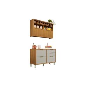 Kit De Cozinha 2 Peças Imperatriz (balcão + Aéreo) C2p25 Freijo-off White-nesher