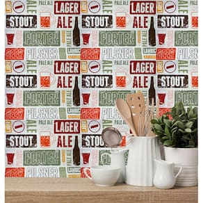 Papel de Parede Retro Adesivo Autocolante 5Metros Resistente Lavável Copa Cozinha Área Gourmet