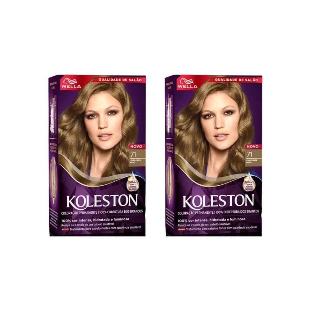 Coloraçao Koleston 71 Louro Cinza Medio-Kit C/2Un