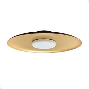 Luminária Plafon Dourado Fosco Redondo Led 3000K 12W Bivolt