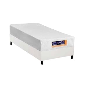 Conjunto Box Solteiro: Colchão Espuma Castor Vitagel Visco Gel + Base Crc Courano White(88x188)