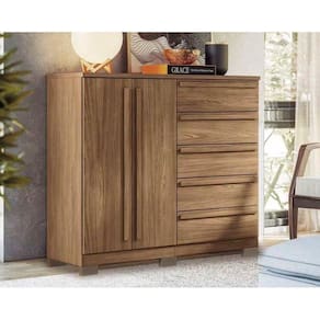 Cômoda Solteiro Málaga Gold 2 Portas E 5 Gavetas C- Pés Jatoba - Santos Andirá