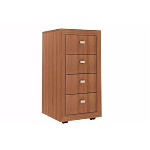 Gaveteiro P/ Escritório Me4133 C/ 4 Gavetas E Rodízios Amêndoa - Tecno Mobili