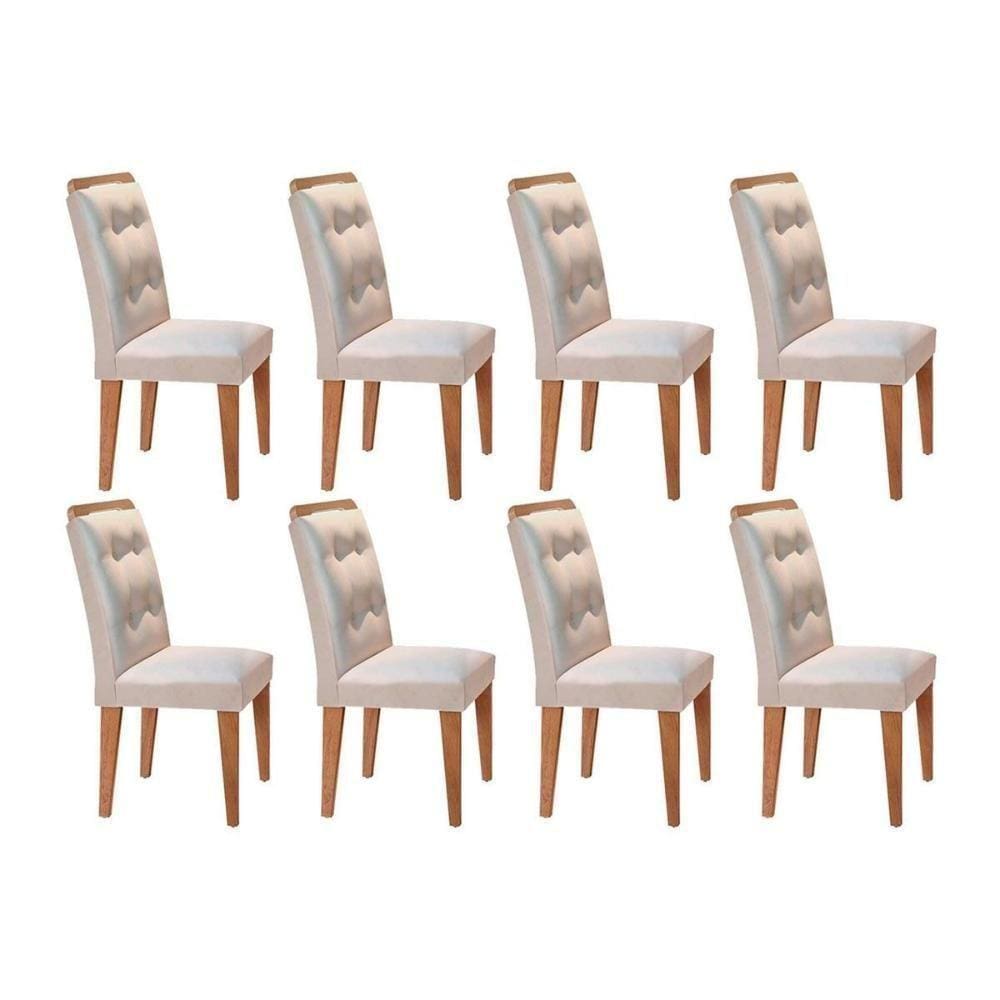 Cadeira Sala De Jantar Imperatriz Kit 8 Un Imbuia-veludo Creme - Rufato
