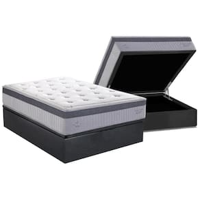 Colchão Casal Molas Ensacadas Serenity Dream C1663 Pillow Top + Base Crc Suede Gray Herval