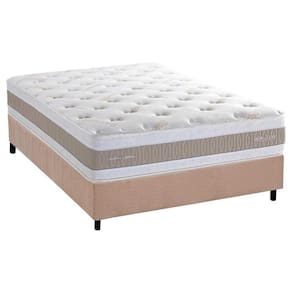 Conjunto Box Casal: Colchão Molas Masterpocket Ensacadas Royals Sleep C1666 + Base Crc Suede Clean
