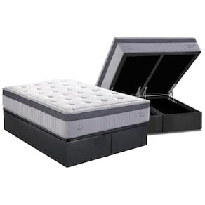 Colchão Queen Molas Ensacadas Serenity Dream C1663 Pillow Top + Base Crc Suede Gray- Herval
