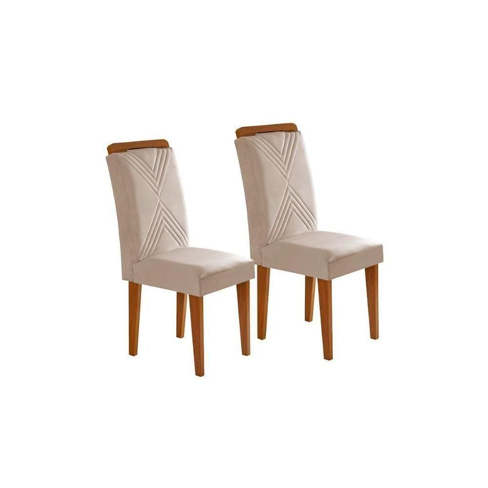 Cadeira Sala De Jantar Amsterdã Kit 2 Un Imbuia/veludo Creme - Rufato