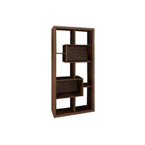 Estante Livreiro Casal E1712 C/ 2 Nichos Nogal - Tecno Mobili