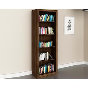 Estante Livreiro De Escritório Me4104 C/ 4 Prateleiras Nogal - Tecno Mobili