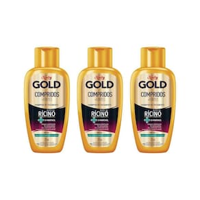 Shampoo Niely Gold 275Ml Compridos + Fortes - Kit C/3Un