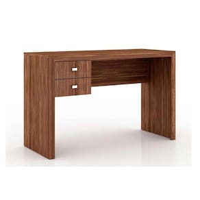 Mesa Canto P/escritório Me4165 C/ 2 Gavetas Nogal - Tecno Mobili
