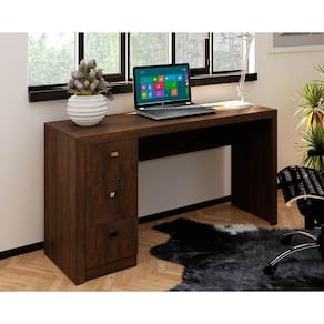 Mesa Escrivaninha Juvenil Me4102 C/ 3 Gavetas Rústico - Tecno Mobili