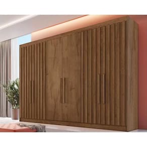 Guarda Roupa 6 Portas E 6 Gavetas C- 4 Ripadas Potente Braúna - Europa