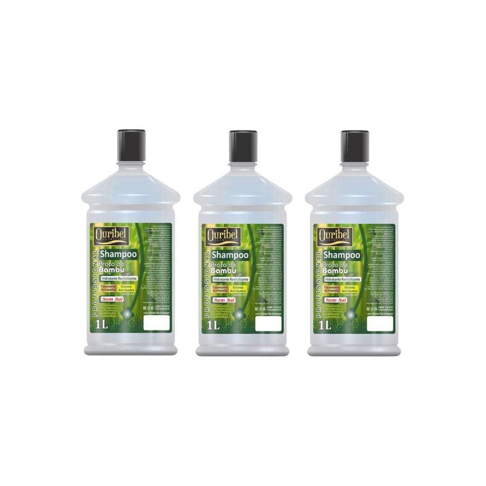 Shampoo Ouribel 1000Ml Broto De Bambu - Kit C/3Un