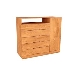 Cômoda De Quarto Portugal C/ 1 Porta 1 Nicho E 5 Gavetas Peroba - Europa