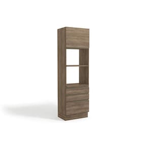 Paneleiro De Cozinha Maxxi G750 Torre Quente C- 1 Porta E 3 Gavetas 70cm Nogal - Kappesberg