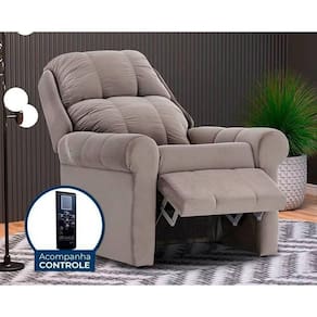 Poltrona Do Papai Reclinável Mh 1216 Two Way C- Massagem Suede Cinza - Herval