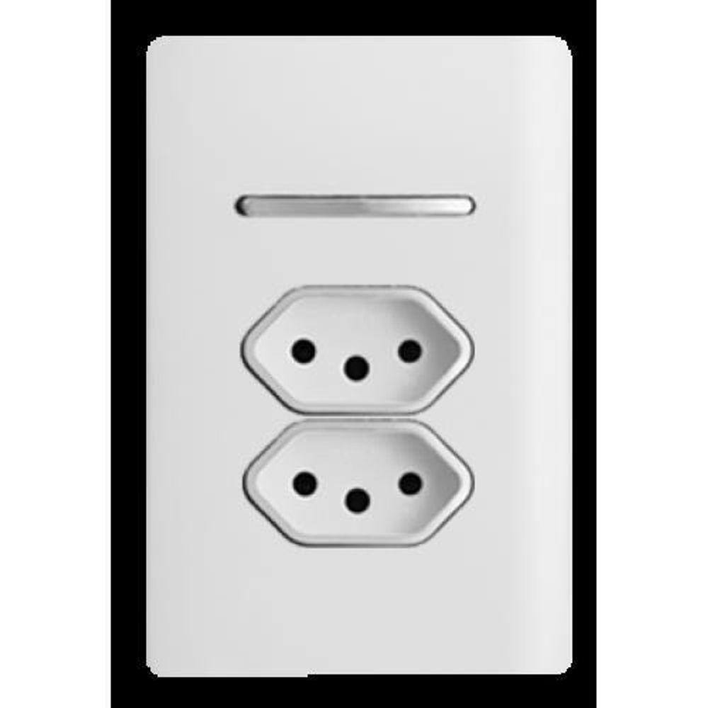 Cj Interruptor Simples + Tomada Dupla 10A Suporte 4X2