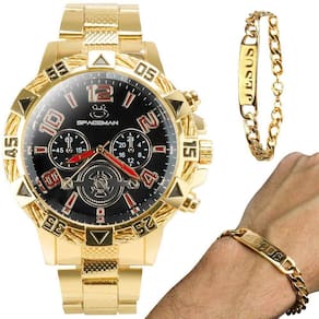 Relogio Masculino Banhado Aço Inoxidavel Pulseira Jesus Pesado Social Religioso Qualidade Premium