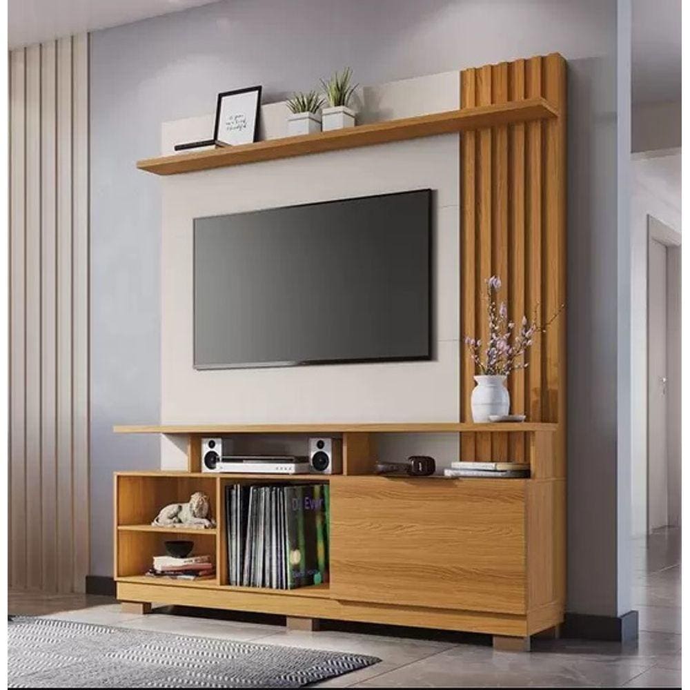 Home Ripado Tv até 55 1,60m 1 Portas HB Artheo Cinamomo / Off White