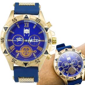 Relogio Masculino Dourado Aço Inox Silicone Thor Banhado Qualidade Premium Casual Pulseira Ajustavel