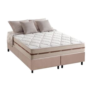 Cama Box King: Colchão Molas MasterPocket Ensacadas Anjos Classic + Base CRC Suede Bege(193x203)