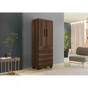 Guarda Roupa New Maia Com 4 Gavetas e 2 Portas - Benetil - Imbuia