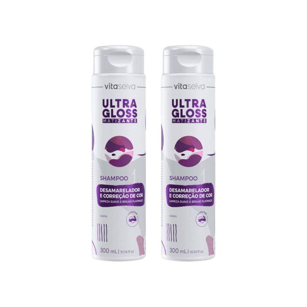 Shampoo Vita Seiva Ultra Gloss Matizante 300Ml - Kit Com 2Un