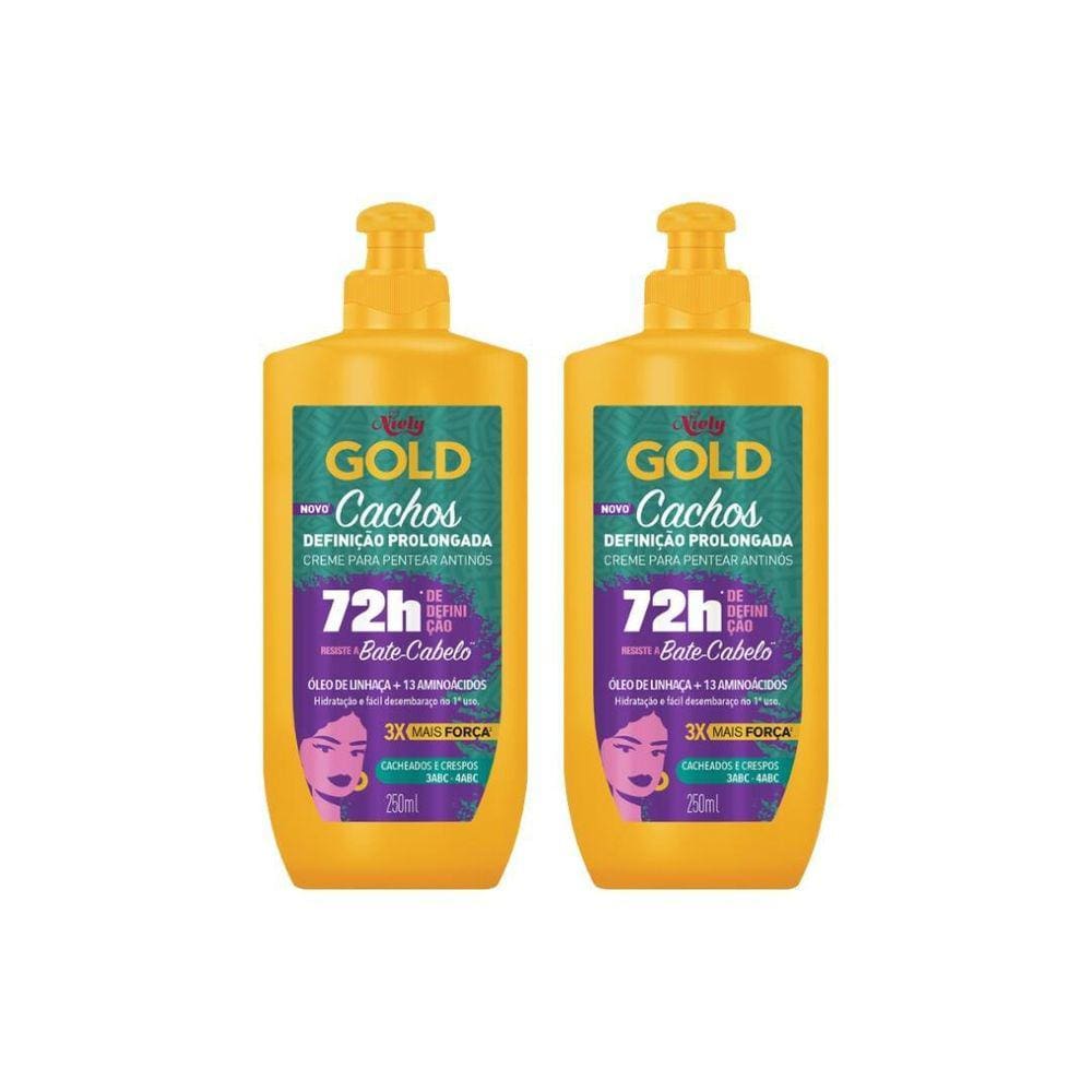 Creme Para Pentear Niely Gold 250G Cachos Defini Prolon- 2Un
