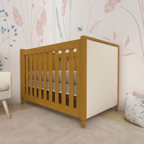 Berço Tudor Estofado Timber Marrom