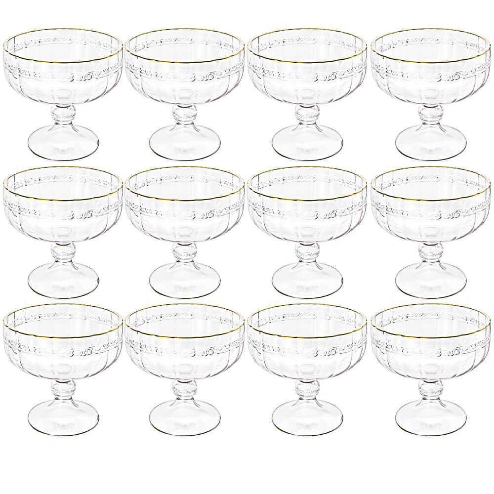 Taça de Sobremesa em Cristal Imperial Fio de Ouro 200mL 12 peças - Lyor