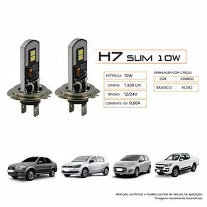 Par Lampadas Led H7 Slim 6.500k 12v 24v Luz Branca Al582