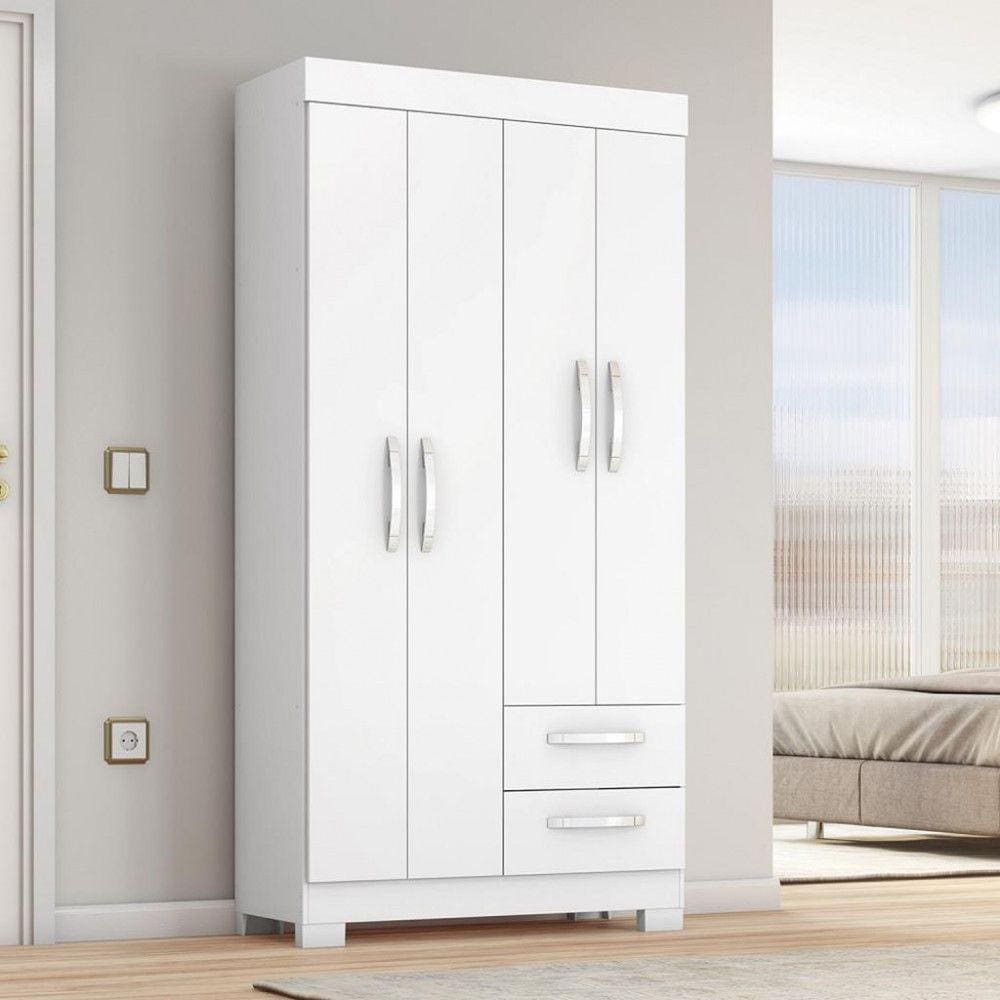 Guarda Roupa Solteiro 4 Portas 2 Gavetas Flex NT 6010 Notável Móveis