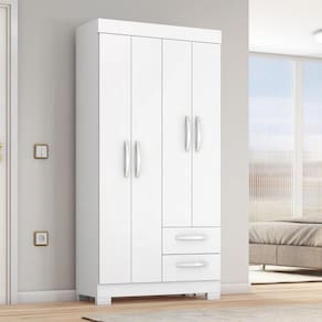 Guarda Roupa Solteiro 4 Portas 2 Gavetas Flex NT 6010 Notável Móveis
