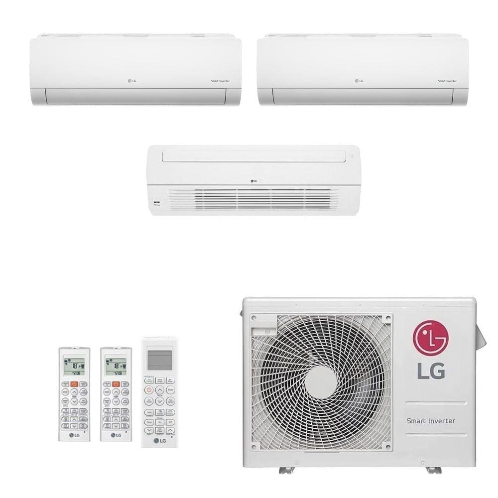Ar-Condicionado Multi Split Inverter LG 24.000 (2x Evap HW 9.000 + 1x Evap Cassete 1 Via 18.000) Quente/Frio 220V - 220V