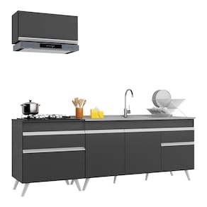 Armário de Cozinha Compacta Veneza Multimóveis MP2074.898 Preto