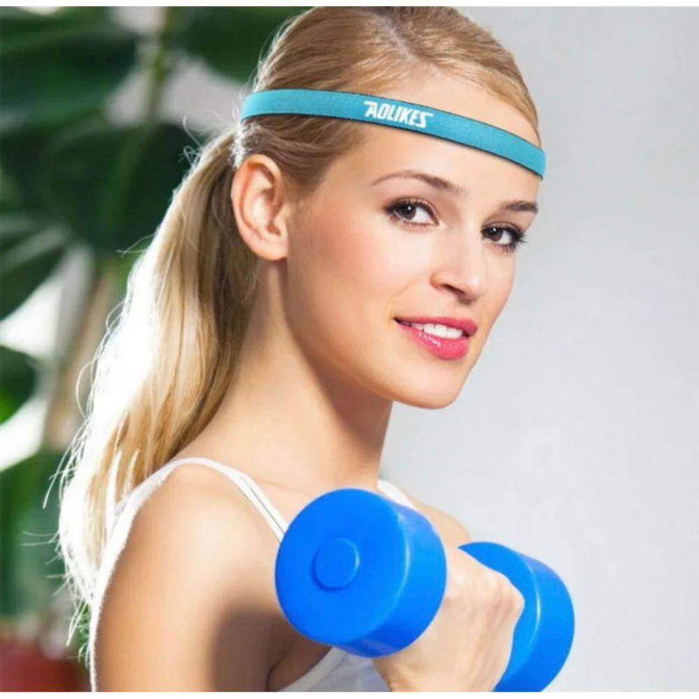 Headband Faixa De Cabeça Testeira Aolikes Sweatband Azul Claro