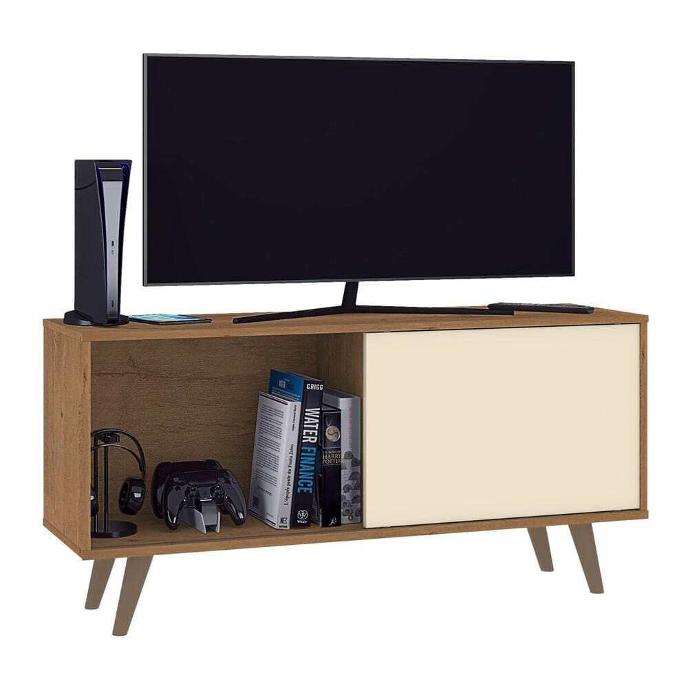 Rack TV até 55" com 1 Porta e Pés Retrô Multimóveis CR45218