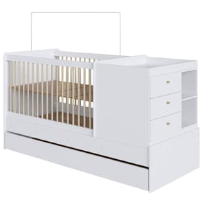 Berço Cama Multifuncional Com Auxiliar BB023 Branco Comm
