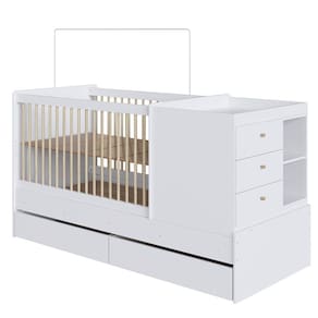 Berço Cama Multifuncional Com Gavetoes BB024 Branco Comm